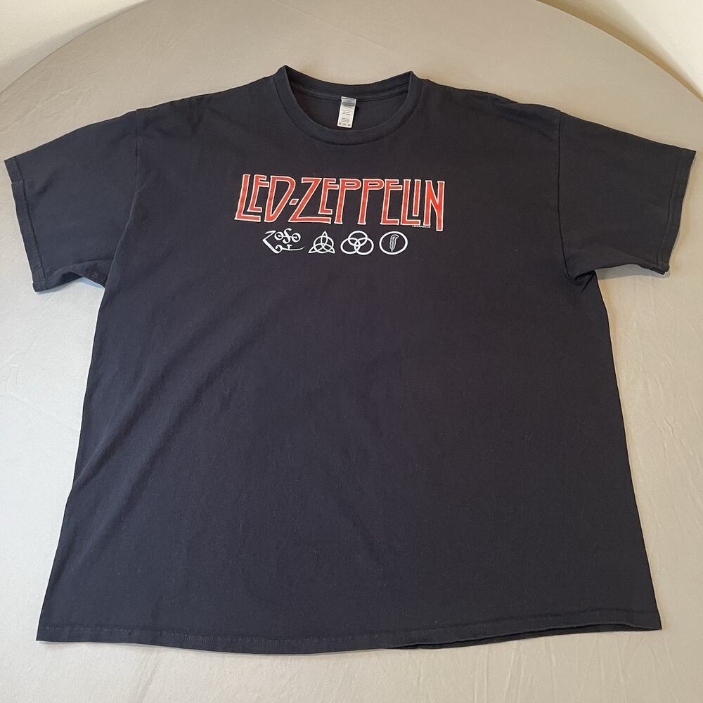 Led Zeppelin 2018 Zoso Black Graphic Tour T-Shirt 100% Cotton Size 2XL